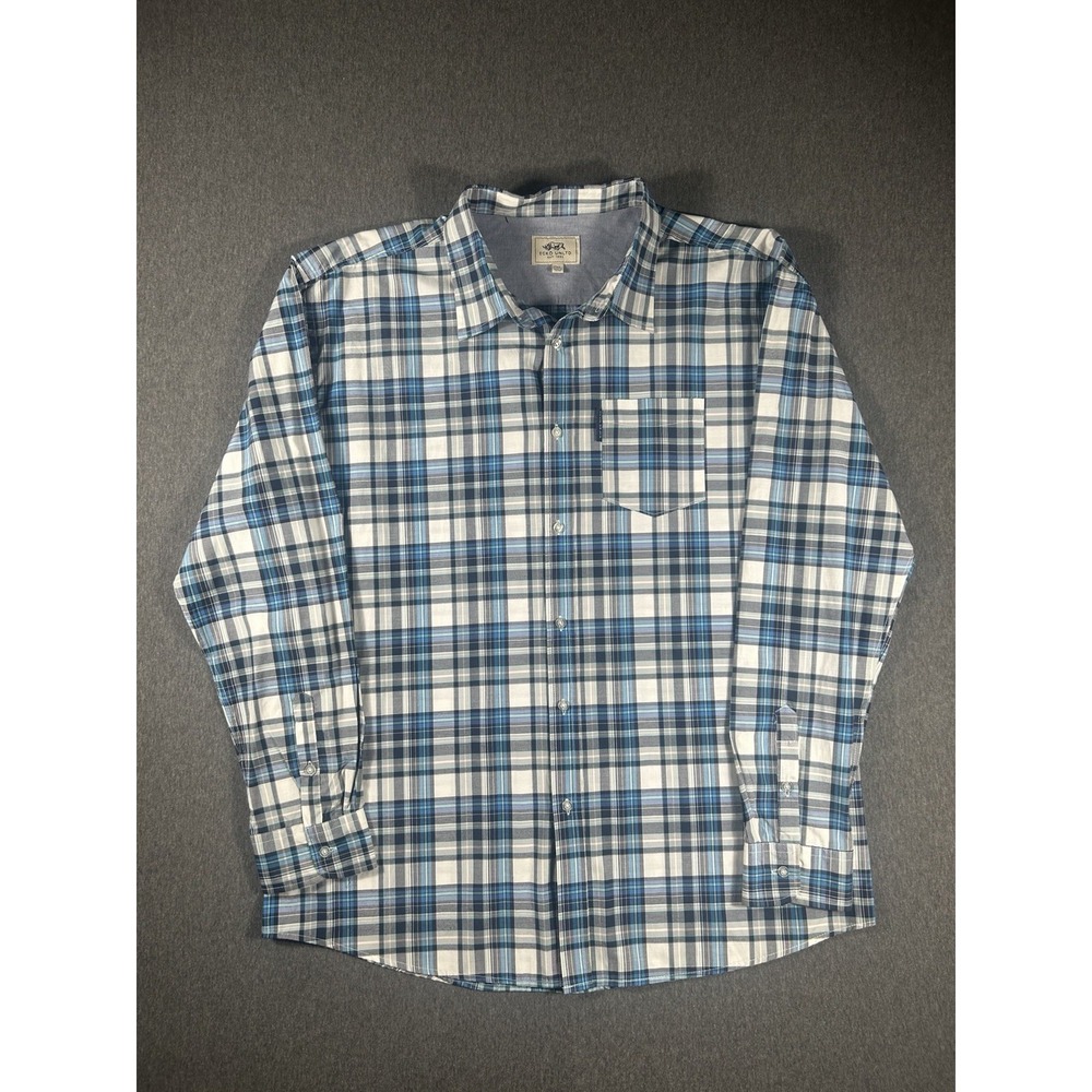 Ecko Unltd. Men's Blue Plaid Long Sleeve Button Down Shirt Size 2XL